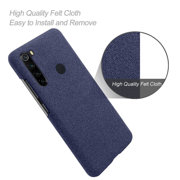 KSQ Cloth Texture PC Protective Phone Case Covering for Xiaomi Redmi Note 8 - Blue-4