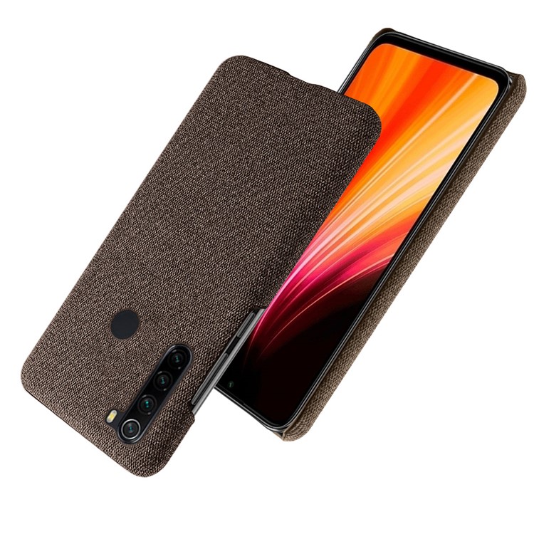 KSQ Cloth Texture PC Protective Phone Case Covering for Xiaomi Redmi Note 8 - Coffee-2