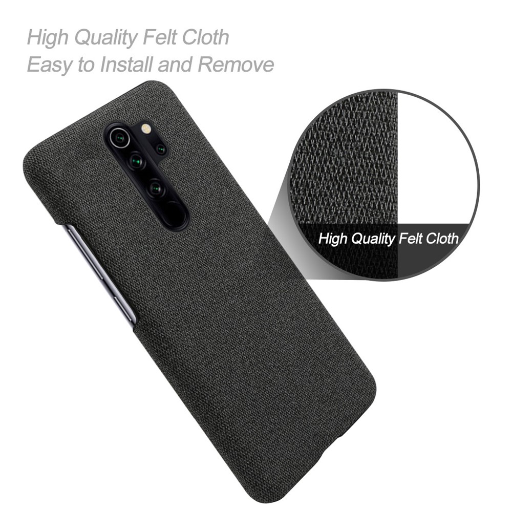 KSQ Cloth + PC Mobile Protective Phone Case Cover for Xiaomi Redmi Note 8 Pro - Black-4