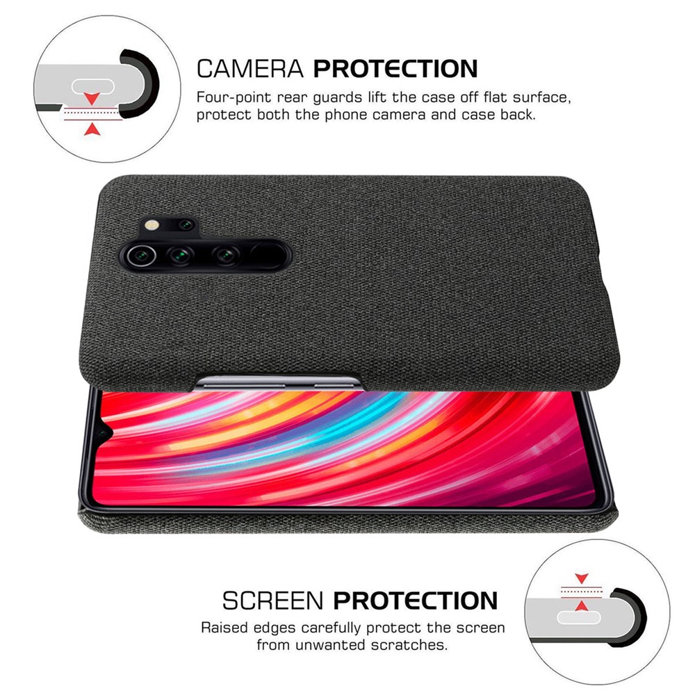 KSQ Cloth + PC Mobile Protective Phone Case Cover for Xiaomi Redmi Note 8 Pro - Black-5