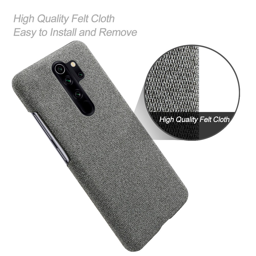 KSQ Cloth + PC Mobile Protective Phone Case Cover for Xiaomi Redmi Note 8 Pro - Dark Grey-4