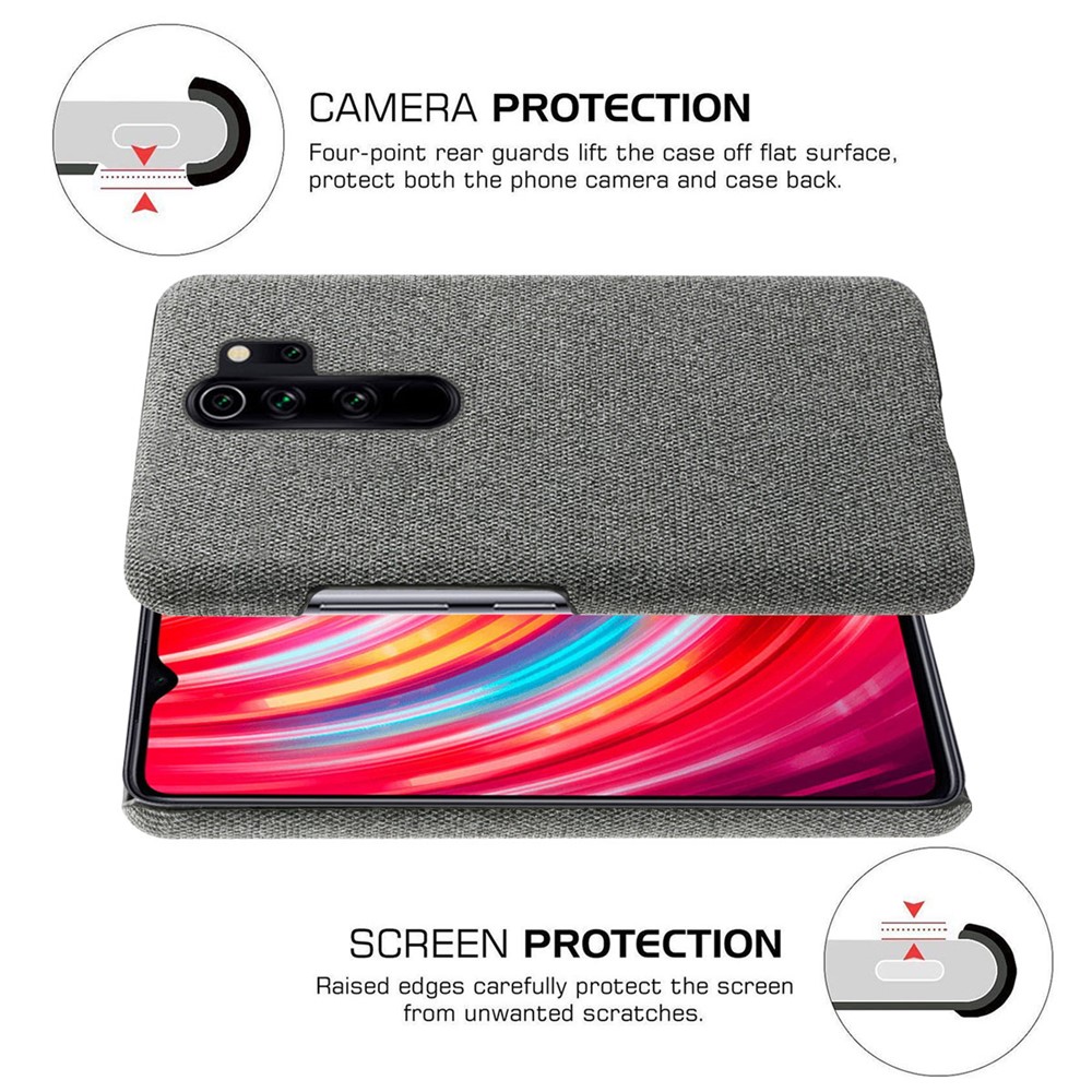 KSQ Cloth + PC Mobile Protective Phone Case Cover for Xiaomi Redmi Note 8 Pro - Dark Grey-5