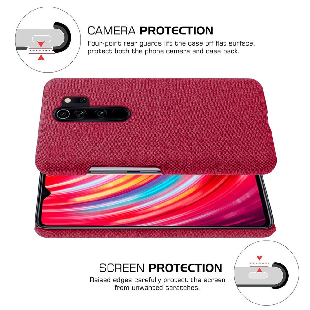 KSQ Cloth + PC Mobile Protective Phone Case Cover for Xiaomi Redmi Note 8 Pro - Red-5