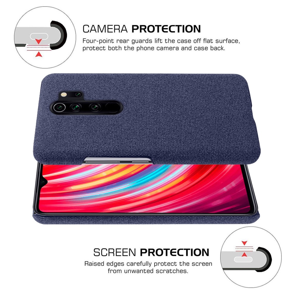 KSQ Cloth + PC Mobile Protective Phone Case Cover for Xiaomi Redmi Note 8 Pro - Blue-5