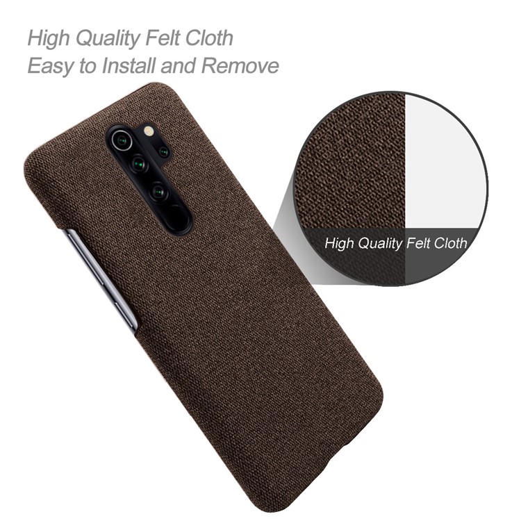 KSQ Cloth + PC Mobile Protective Phone Case Cover for Xiaomi Redmi Note 8 Pro - Brown-4