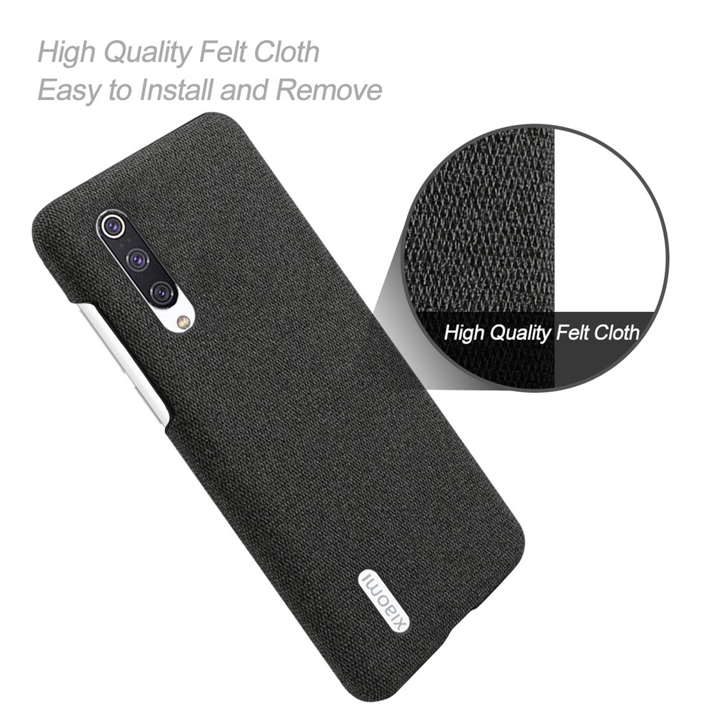 KSQ PC + Couverture de Cas de Téléphone de Protection Mobile en Tissu Pour Xiaomi Mi CC9 / Mi 9 Lite / mi CC9 Meitu Edition - le Noir