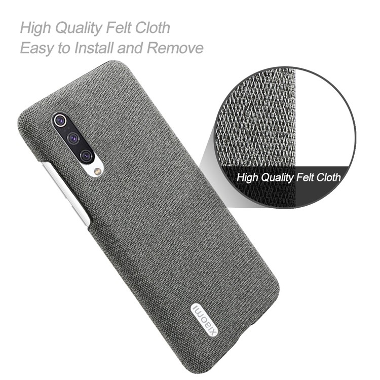 KSQ PC + Cloth Mobile Protective Phone Case Cover for Xiaomi Mi CC9 / Mi 9 Lite / Mi CC9 Meitu Edition - Dark Grey-4