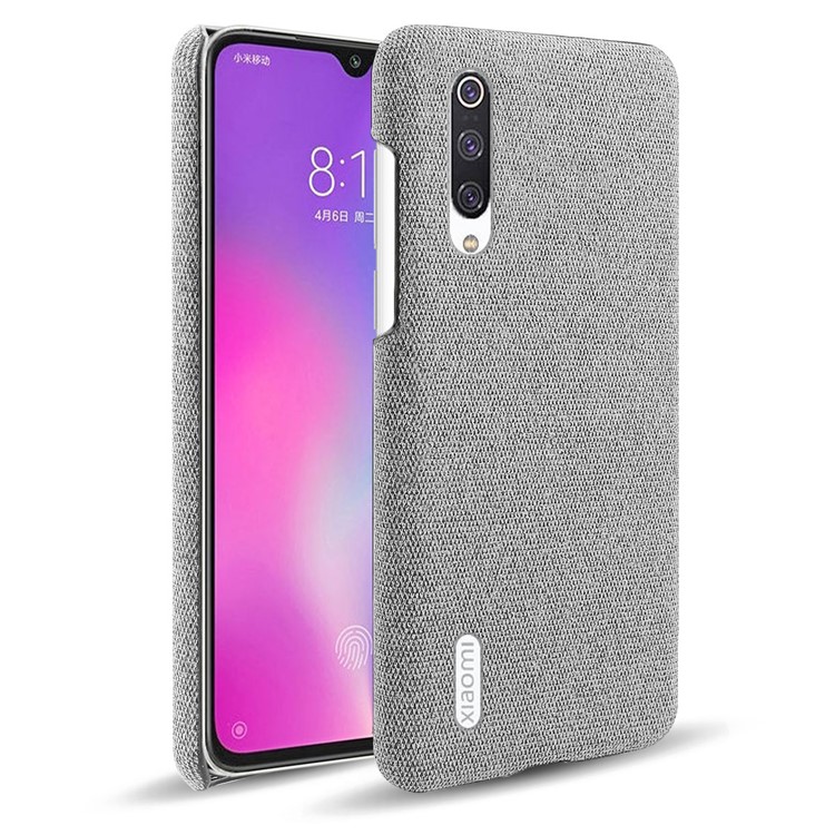 KSQ PC + Stoff Mobile Schutzhülle Für Xiaomi mi CC9 / Mi 9 Lite / mi CC9 Meitu Edition - Hellgrau