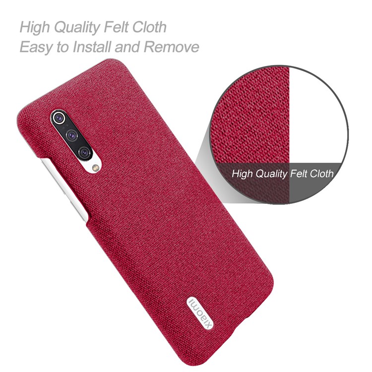 KSQ PC + Cloth Mobile Protective Phone Case Cover for Xiaomi Mi CC9 / Mi 9 Lite / Mi CC9 Meitu Edition - Red-4