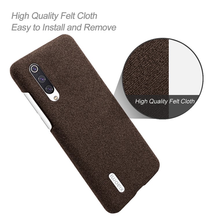 KSQ PC + Cloth Mobile Protection Cope Cope Case Для Xiaomi Mi CC9 / Mi 9 Lite / Mi CC9 Meitu Edition - Коричневый-4