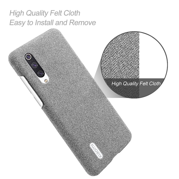 KSQ Ткань + Мобильный Телефон Крышка Защитная Корпус ПК Для Xiaomi Ми Cc9e / Ми A3 - Светло-серый-4