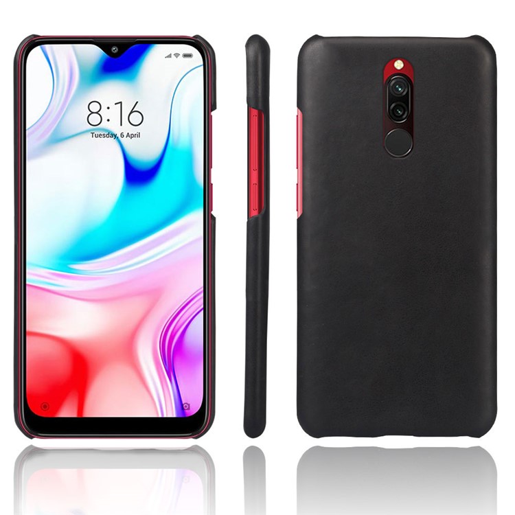 KSQ Crazy Horse PU Leather Coated Hard PC Protection Phone Case for Xiaomi Redmi 8 - Black-1