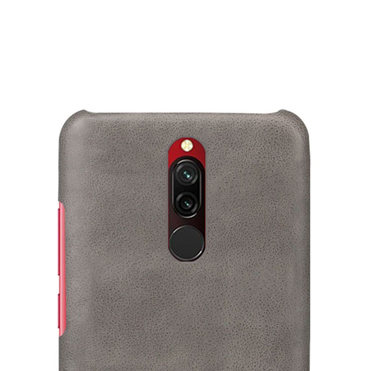KSQ Crazy Horse PU Leather Coated Hard PC Protection Phone Case for Xiaomi Redmi 8 - Grey-3