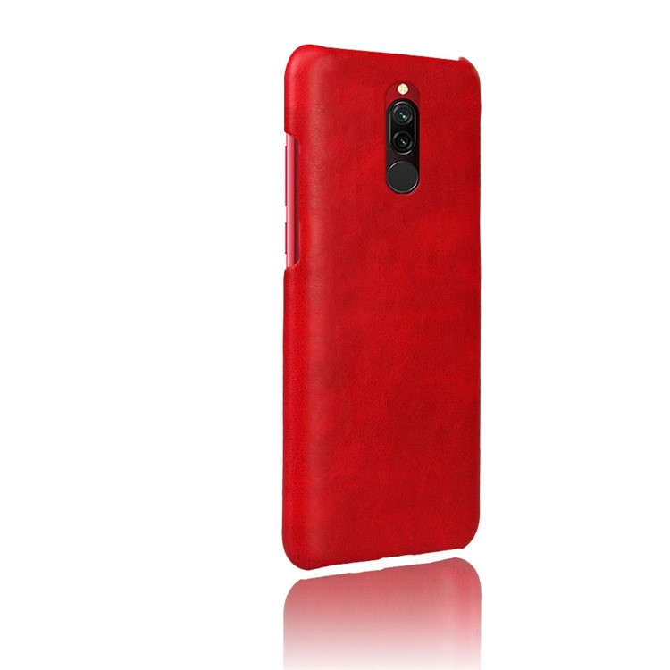 KSQ Crazy Horse PU Leder Beschichtet Hartes PC -schutz Telefonhülle Für Xiaomi Redmi 8 - Rot-4