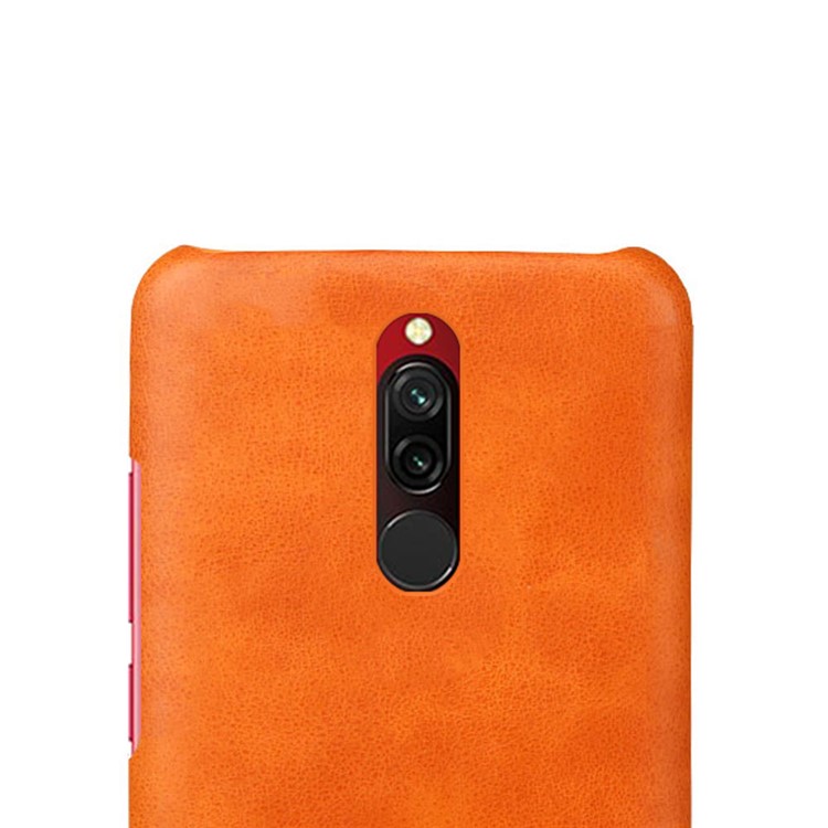 KSQ Crazy Horse PU Leather Coated Hard PC Protection Phone Case for Xiaomi Redmi 8 - Orange-3