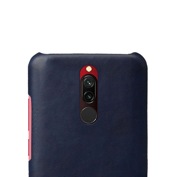 KSQ Crazy Horse PU Leather Coated Hard PC Protection Phone Case for Xiaomi Redmi 8 - Dark Blue-3