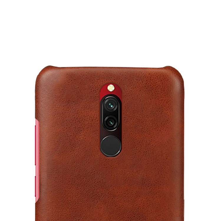 KSQ Crazy Horse PU Leather Coated Hard PC Protection Phone Case for Xiaomi Redmi 8 - Brown-3