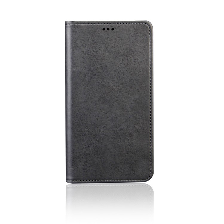 KSQ Crazy Horse Sucker Closure Leather Wallet Case for Xiaomi Redmi 8 - Black-2