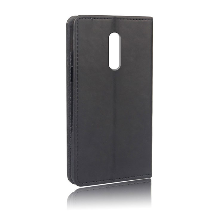 KSQ Crazy Horse Sucker Closure Leather Wallet Case for Xiaomi Redmi 8 - Black-3