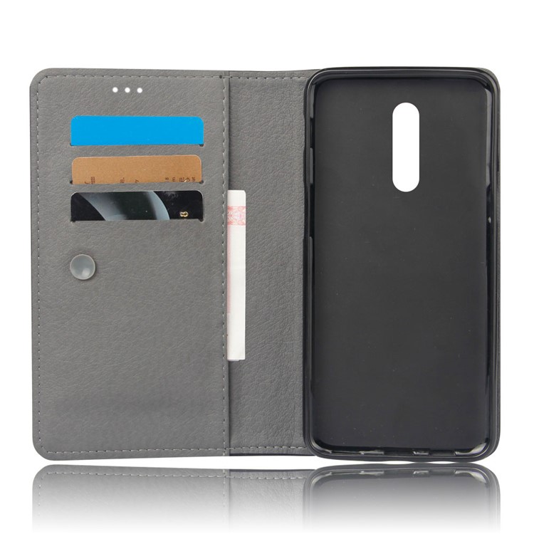 KSQ Crazy Horse Sucker Closure Leather Wallet Case for Xiaomi Redmi 8 - Grey-6