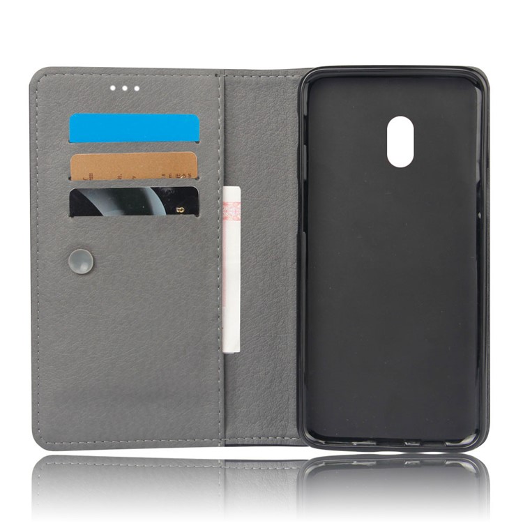 KSQ Crazy Horse Sucker Closure Leather Wallet Case for Xiaomi Redmi 8A - Black-6