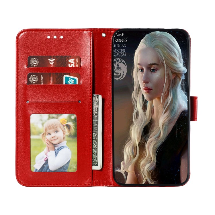 Imprint Mandala Flower PU Leather Wallet Case for Xiaomi Redmi 8 - Red-9
