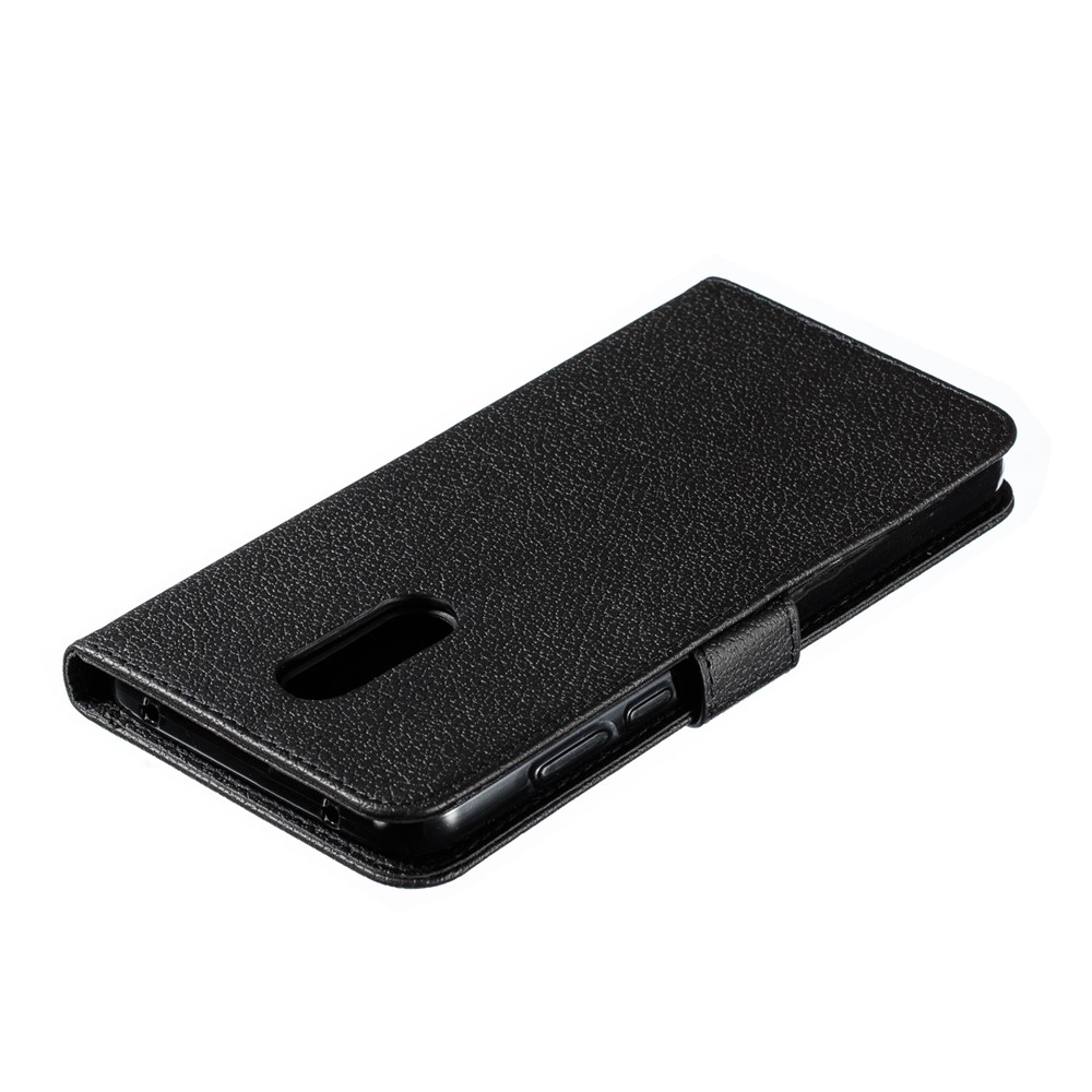 Litchi Skin Imprint Feather Wallet Stand Leather Case for Xiaomi Redmi 8 - Black-6