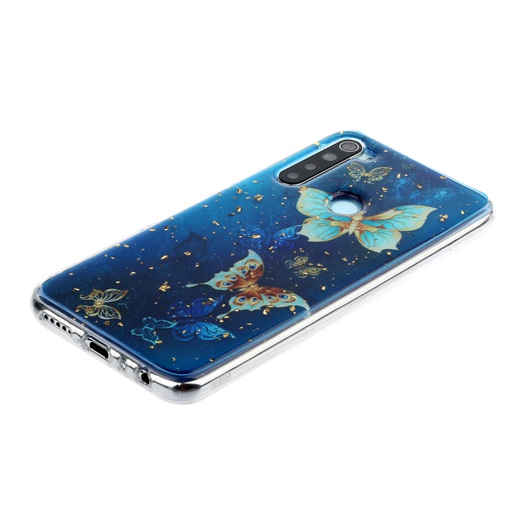 Glitter Sequins Inlaid Pattern Printing TPU Phone Case for Xiaomi Redmi Note 8 - Butterflies-3