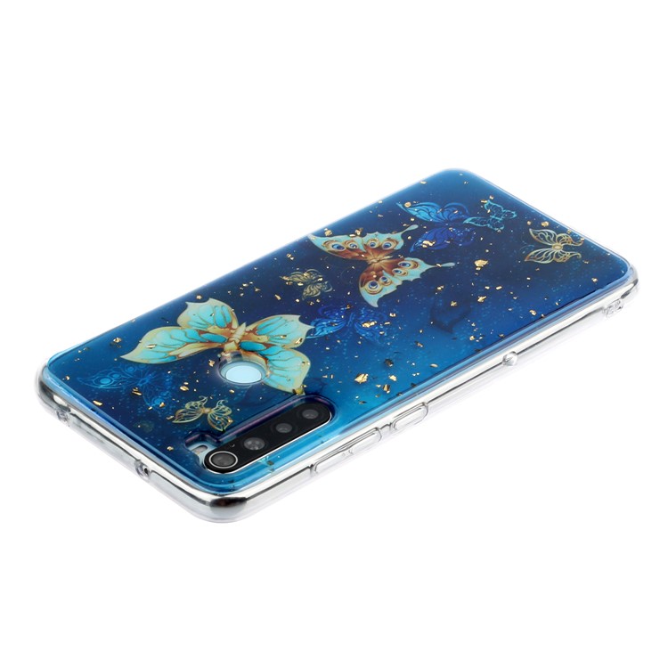 Glitter Sequins Inlaid Pattern Printing TPU Phone Case for Xiaomi Redmi Note 8 - Butterflies-4