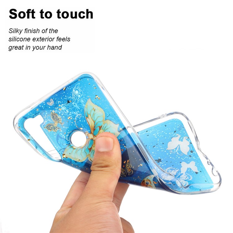 Glitter Sequins Inlaid Pattern Printing TPU Phone Case for Xiaomi Redmi Note 8 - Butterflies-5