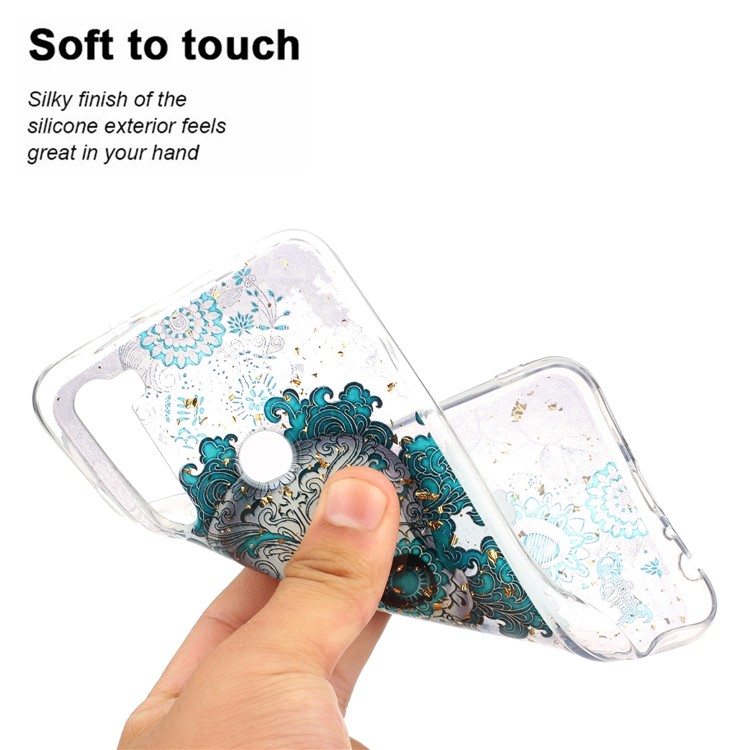 Glitter Sequins Inlaid Pattern Printing TPU Phone Case for Xiaomi Redmi Note 8 - Skull-5