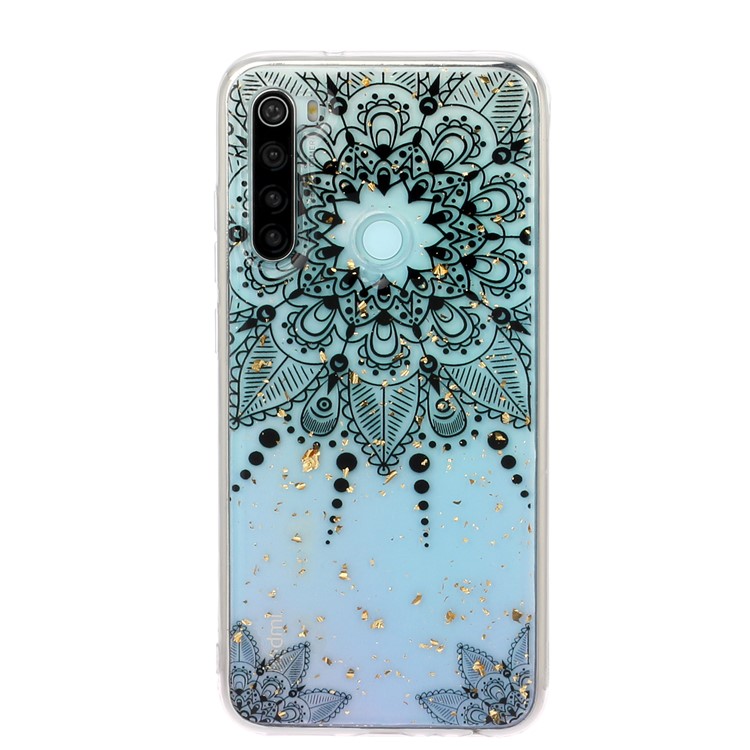 Glitter Sequins Inlaid Pattern Printing TPU Phone Case for Xiaomi Redmi Note 8 - Mandala Flower-2