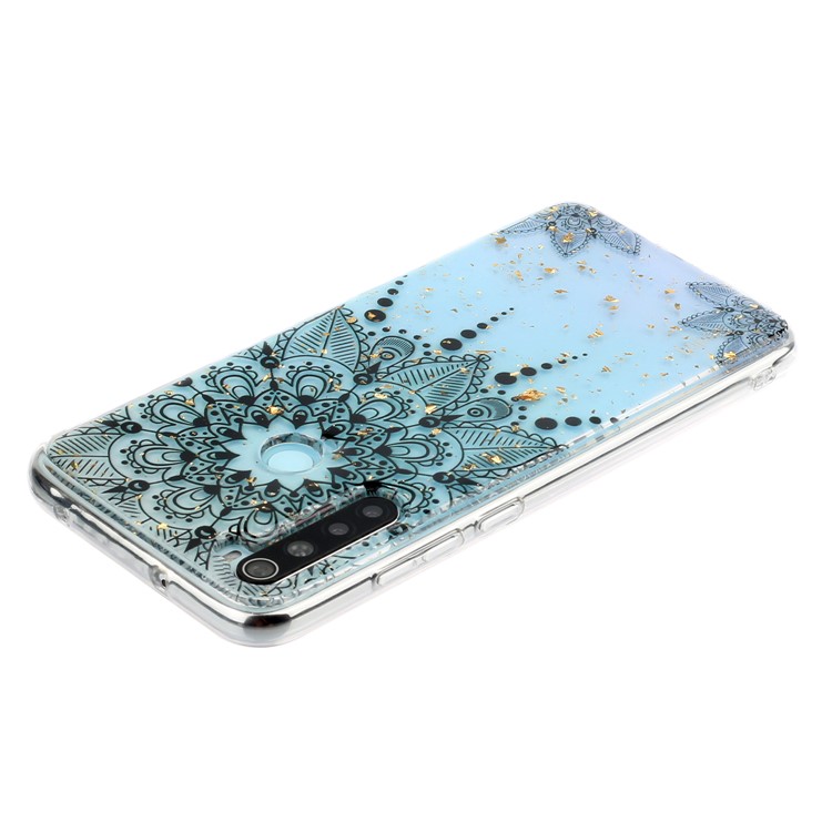 Glitter Sequins Inlaid Pattern Printing TPU Phone Case for Xiaomi Redmi Note 8 - Mandala Flower-4