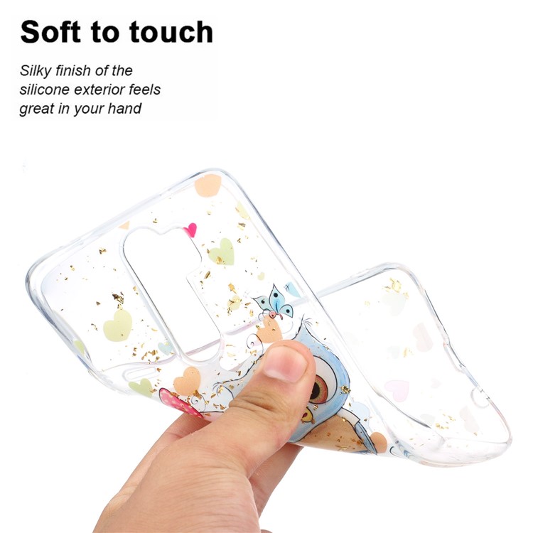 Glitter Sequins Inlaid Pattern Printing TPU Shell for Xiaomi Redmi Note 8 Pro - Owls-5
