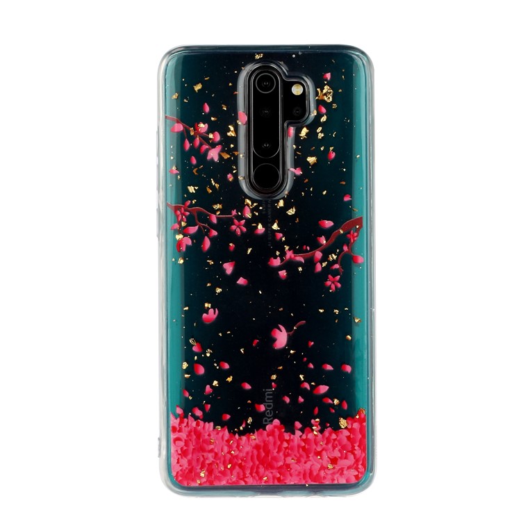 Glitter Sequins Inlaid Pattern Printing TPU Shell for Xiaomi Redmi Note 8 Pro - Petal-2