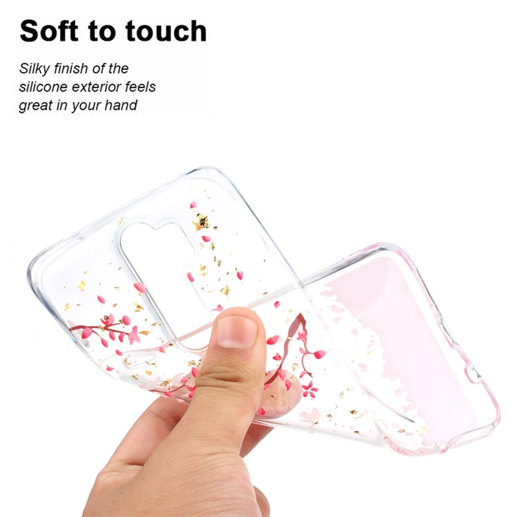 Glitter Sequins Inlaid Pattern Printing TPU Shell for Xiaomi Redmi Note 8 Pro - Petal-5