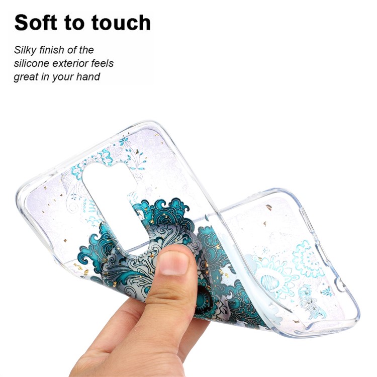 Glitter Sequins Inlaid Pattern Printing TPU Shell for Xiaomi Redmi Note 8 Pro - Skull-5