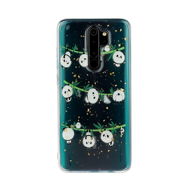 Glitter Sequins Inlaid Pattern Printing TPU Shell for Xiaomi Redmi Note 8 Pro - Pandas-2