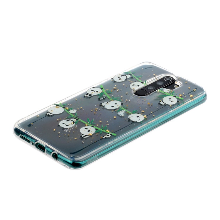 Glitter Sequins Inlaid Pattern Printing TPU Shell for Xiaomi Redmi Note 8 Pro - Pandas-3