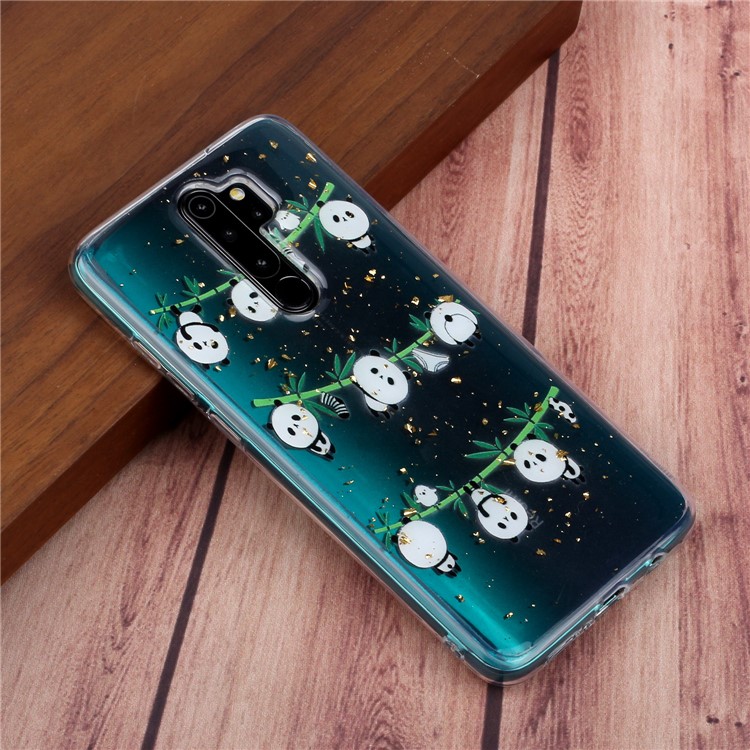 Glitter Sequins Inlaid Pattern Printing TPU Shell for Xiaomi Redmi Note 8 Pro - Pandas-6