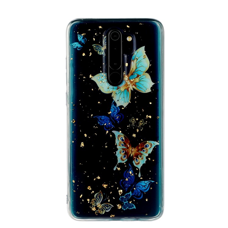 Glitter Sequins Inlaid Pattern Printing TPU Shell for Xiaomi Redmi Note 8 Pro - Butterflies-2