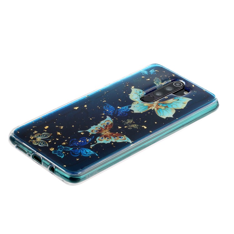 Glitter Sequins Inlaid Pattern Printing TPU Shell for Xiaomi Redmi Note 8 Pro - Butterflies-3