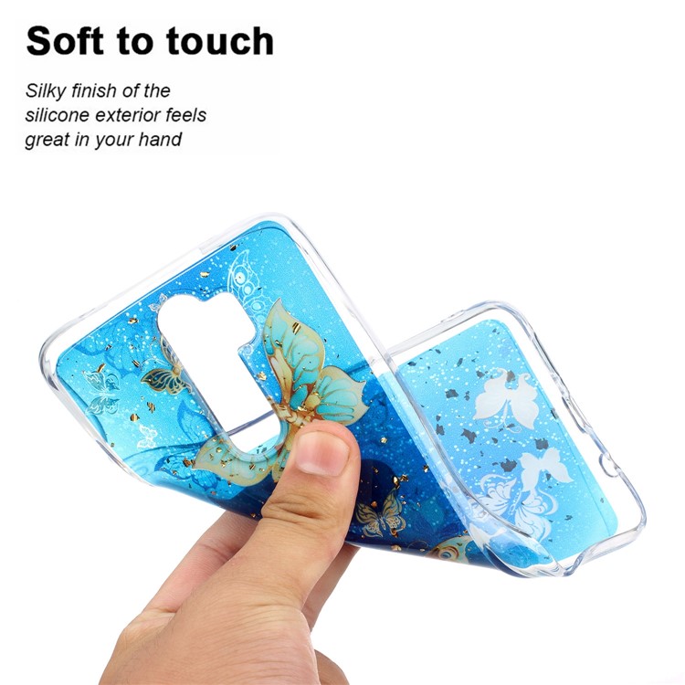 Glitter Sequins Inlaid Pattern Printing TPU Shell for Xiaomi Redmi Note 8 Pro - Butterflies-5
