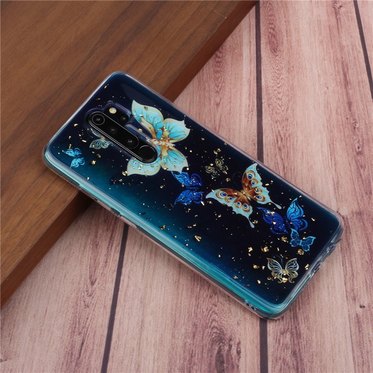 Glitter Sequins Inlaid Pattern Printing TPU Shell for Xiaomi Redmi Note 8 Pro - Butterflies-6