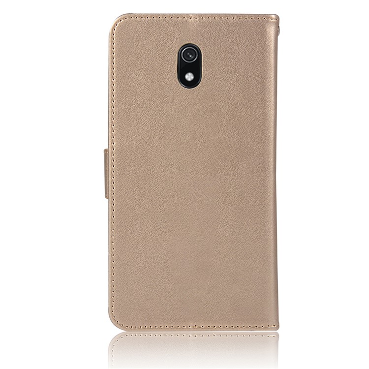 Imprinted Dream Catcher Owl PU Leather Wallet Case for Xiaomi Redmi 8A - Gold-3