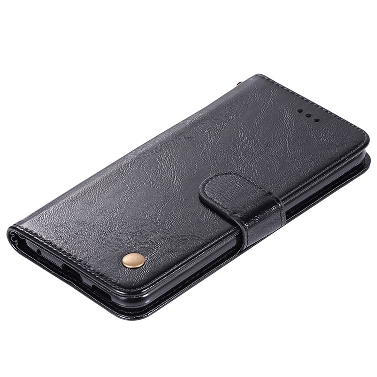 Premium Vintage Leather Wallet Stand Case for Xiaomi Redmi 8A - Black-6