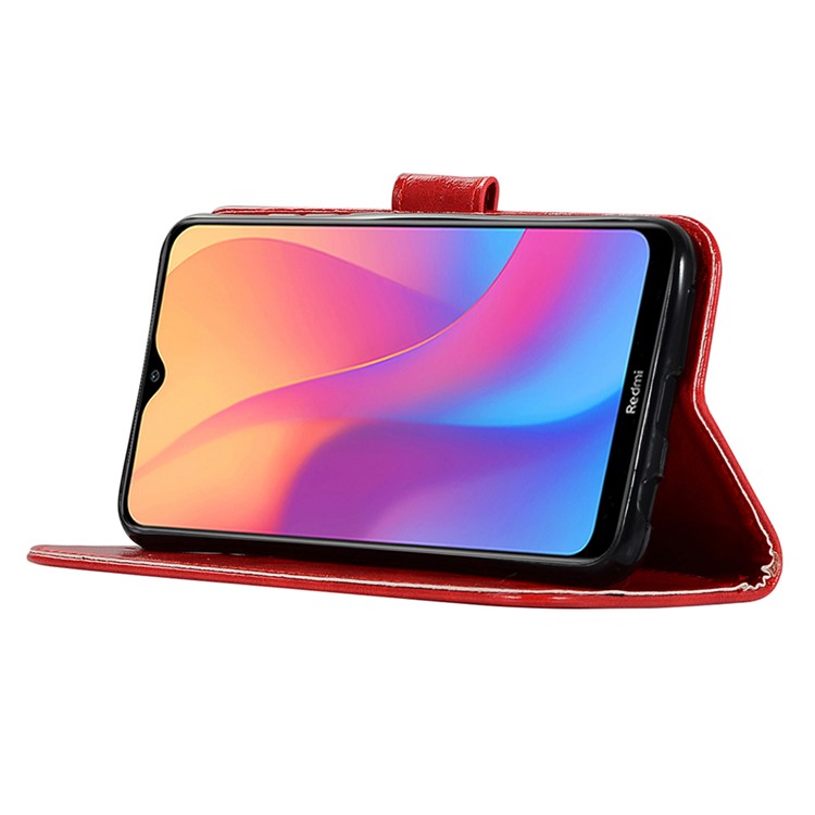 Premium Vintage Leather Wallet Stand Case for Xiaomi Redmi 8A - Red-9