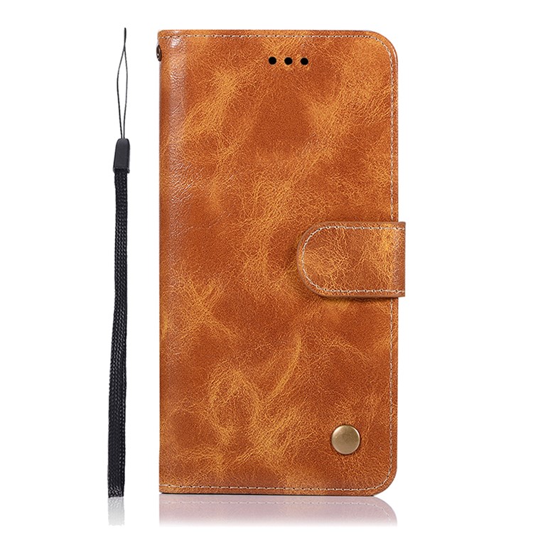 Premium Vintage Leather Wallet Stand Case for Xiaomi Redmi 8A - Brown-2