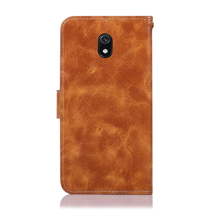 Premium Vintage Leather Wallet Stand Case for Xiaomi Redmi 8A - Brown-3