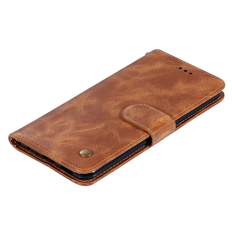 Premium Vintage Leather Wallet Stand Case for Xiaomi Redmi 8A - Brown-6